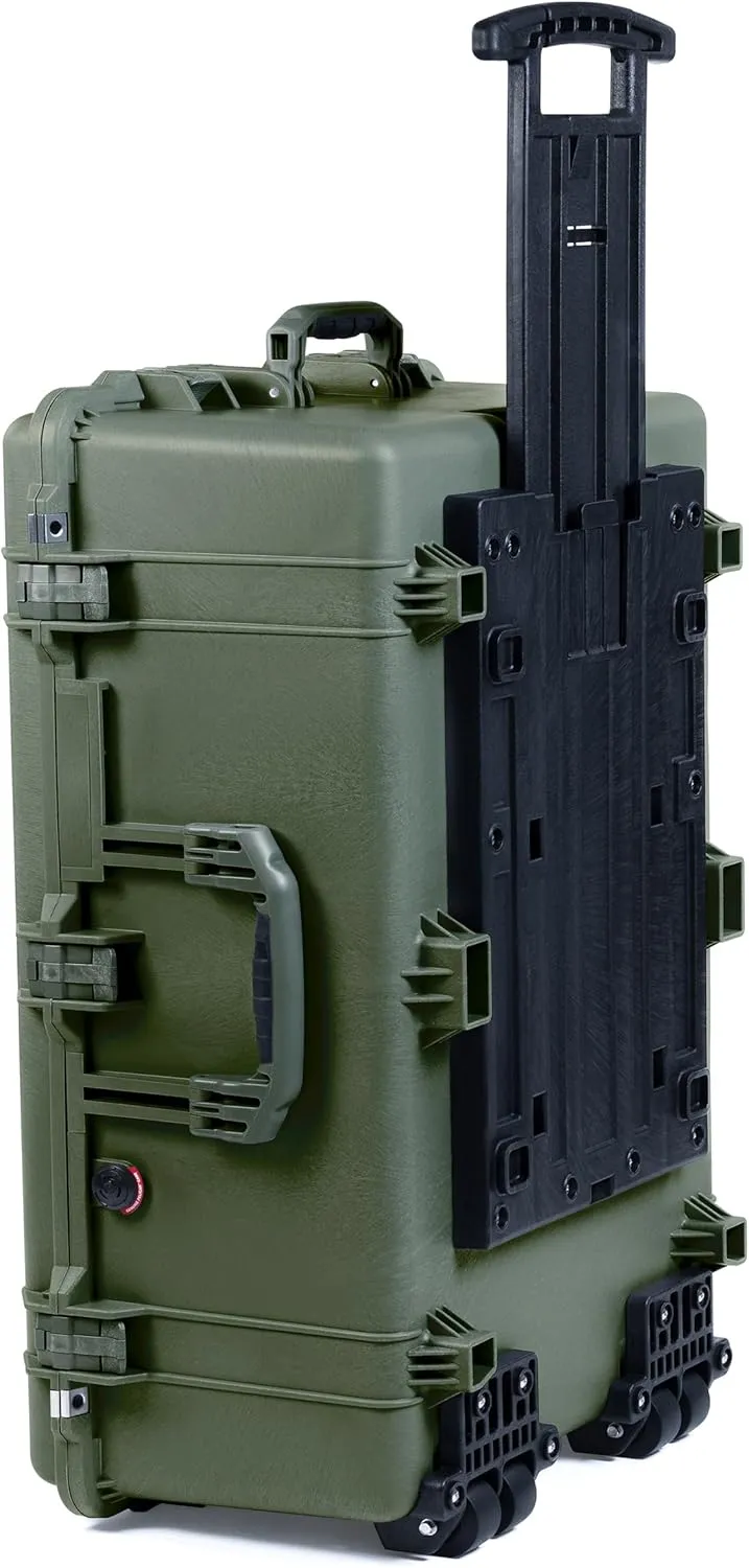 ColorCase Pelican 1650 Case OD Green - Large Sized Rolling Waterproof Case with Pick & Pluck Foam & Convoluted Lid Foam - OD Green Handles & Latches