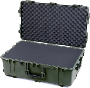 ColorCase Pelican 1650 Case OD Green - Large Sized Rolling Waterproof Case with Pick & Pluck Foam & Convoluted Lid Foam - OD Green Handles & Latches