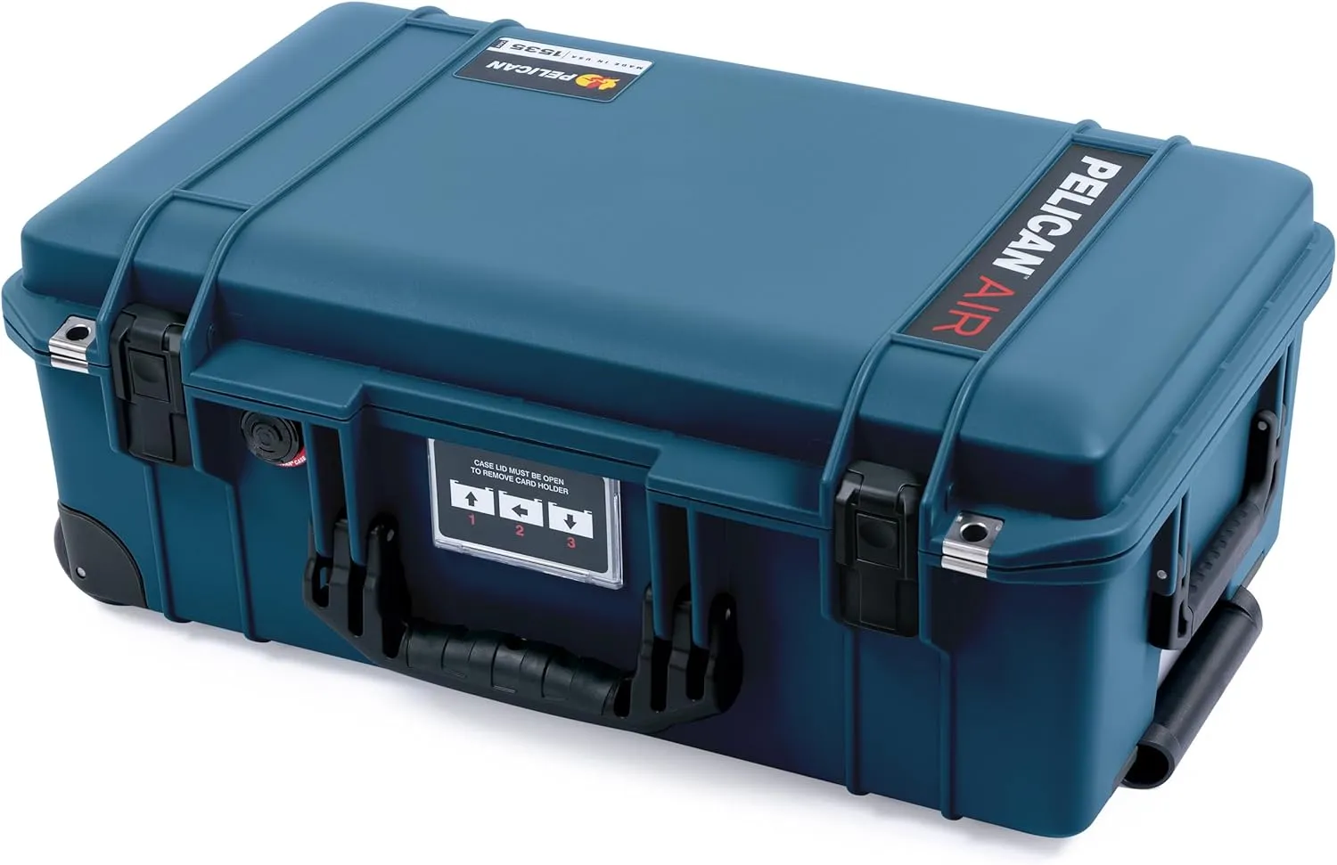 ColorCase Pelican Air 1535 Carry-on Case Deep Pacific Blue - Medium Size Waterproof Case with Pick & Pluck Foam & Convoluted Lid Foam - Black Handles & Latches