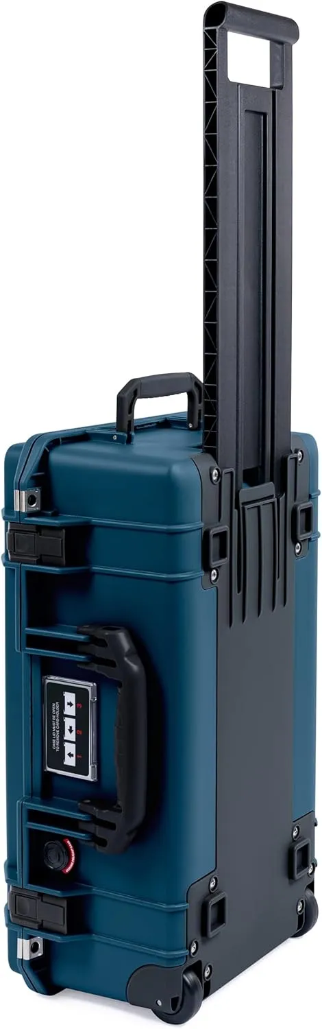 ColorCase Pelican Air 1535 Carry-on Case Deep Pacific Blue - Medium Size Waterproof Case with Pick & Pluck Foam & Convoluted Lid Foam - Black Handles & Latches