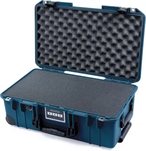 ColorCase Pelican Air 1535 Carry-on Case Deep Pacific Blue - Medium Size Waterproof Case with Pick & Pluck Foam & Convoluted Lid Foam - Black Handles & Latches