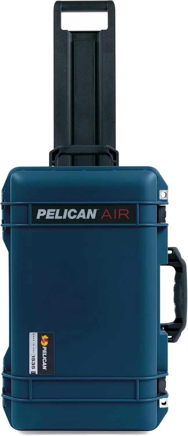 ColorCase Pelican Air 1535 Carry-on Case Deep Pacific Blue - Medium Size Waterproof Case with Pick & Pluck Foam & Convoluted Lid Foam - Black Handles & Latches