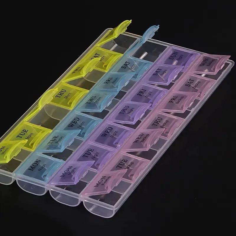 Colorful 28-Compartment Pill Organizer - Portable, Large Capacity Health Care Box