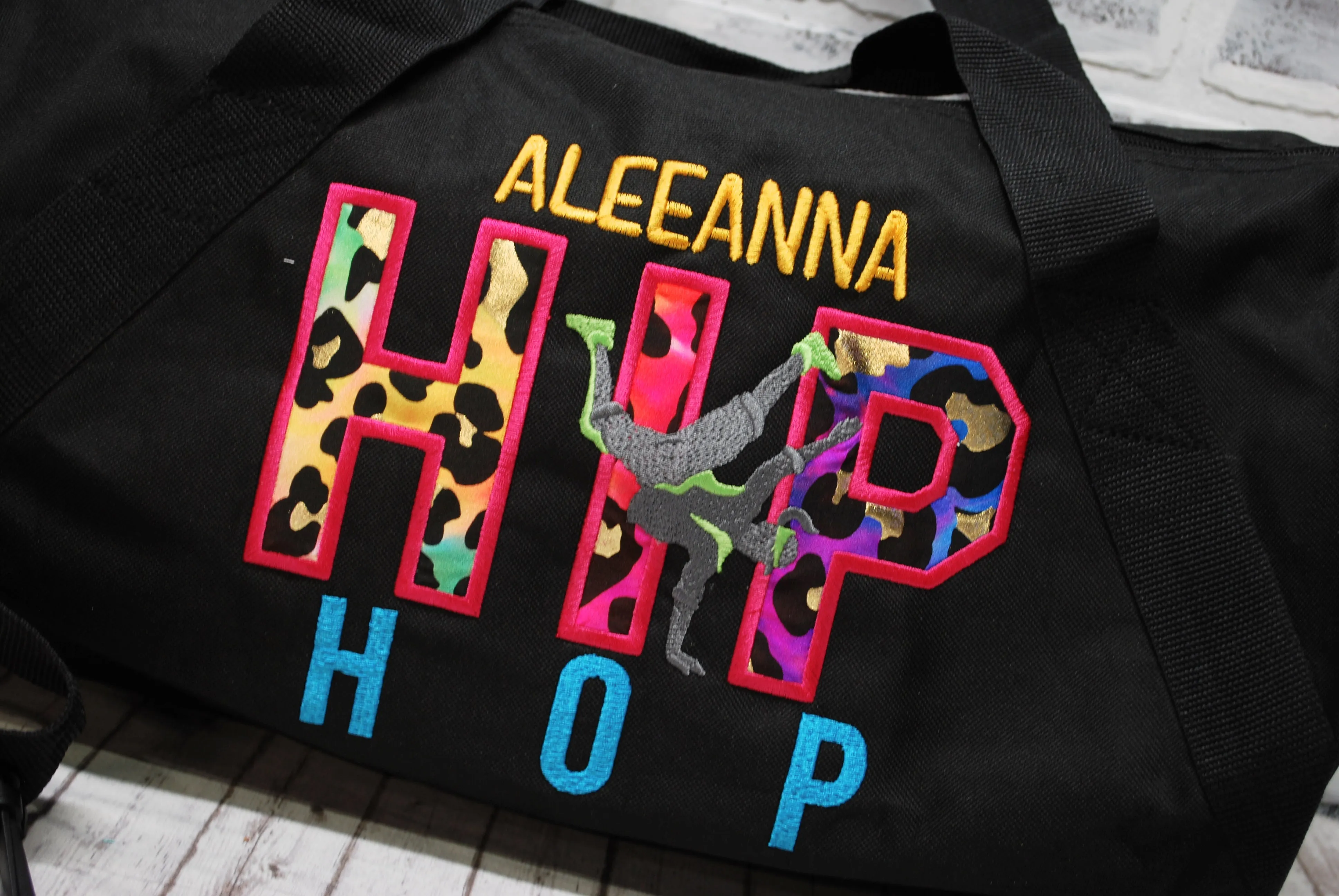 Colorful Leopard Personalized Hip Hop Tote or Duffle Bag