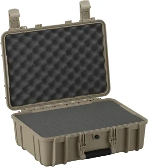 Condition 1 18" Medium Waterproof Hard Case with Foam, Model 801, Portable Protective Storage Box for Travel, Tactical Gear, Made in USA,18.36"x13.70"x 7.03" Tan