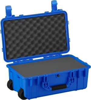 Condition 1 22" Large Rolling Lockable Hard Storage Case with Foam, Model 300, Waterproof Protective Box for Camera, Tactical, Scientific Gear, Made in USA, 21.84"x13.82"x9", Blue
