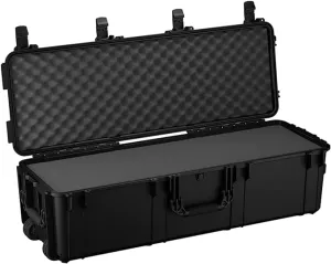 Condition 1 45" Long Hard Shell Carrying Case with Wheels, Waterproof, Protective, Storage for Music Equipment, Camera, Travel Case, Made in USA, 2191, 44.52"x16.30"x12.90" Black