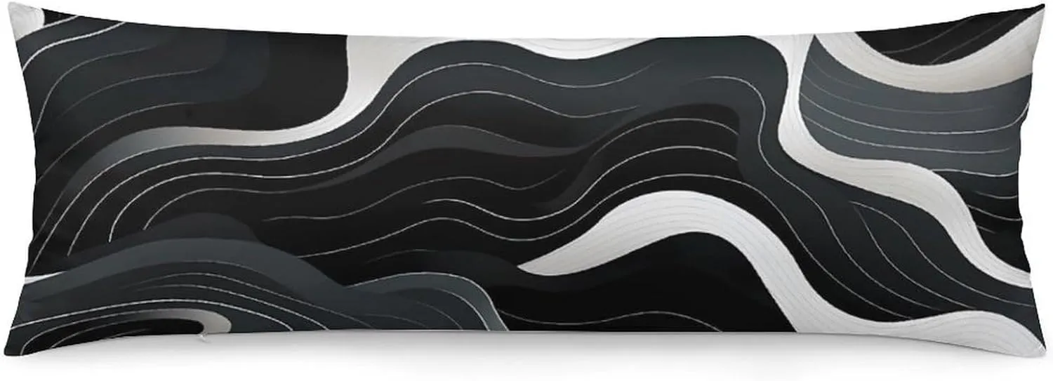 Contour Topography Map Pattern Pillowcase for Body Pillow Long Soft Throw Pillow Case Cover for Bed Couch 20"x54"