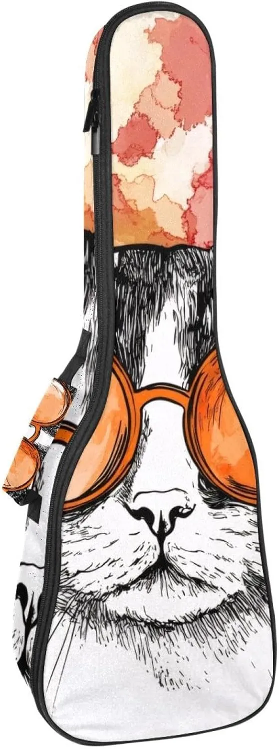 Cool Cat Wearing Orange Round Glasses