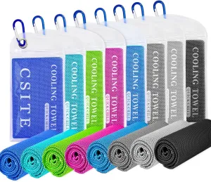 Cooling Towels for Neck and Face - 8 Pack 47x12 Inch Ice Cold Microfiber Towels, Soft & Breathable Cooling Towel for Hot Weather, Sports, Yoga, Workout, Running, Golf, Camping