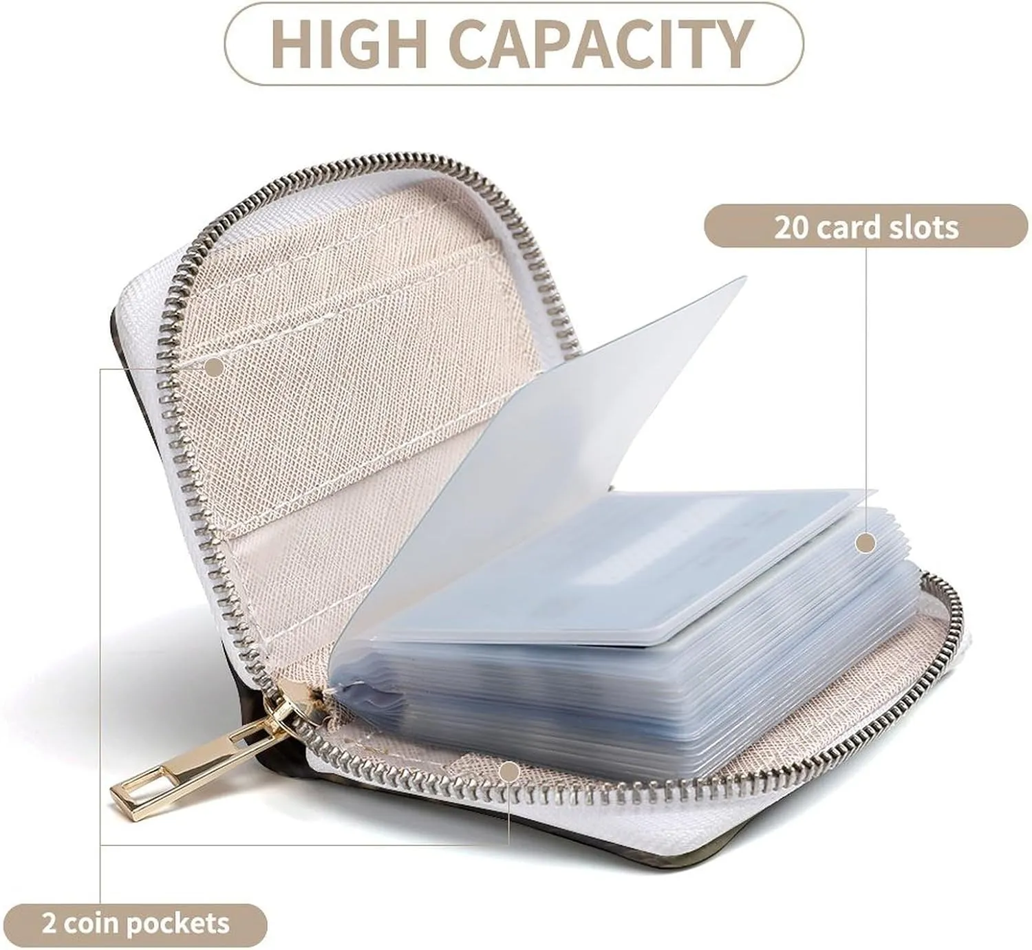 Credit Card Wallet,American Bald Eagle Card Cases Holder Credit Card Holder Wallet with Card Slots Coin Cash Zipper Purse Case Wallet