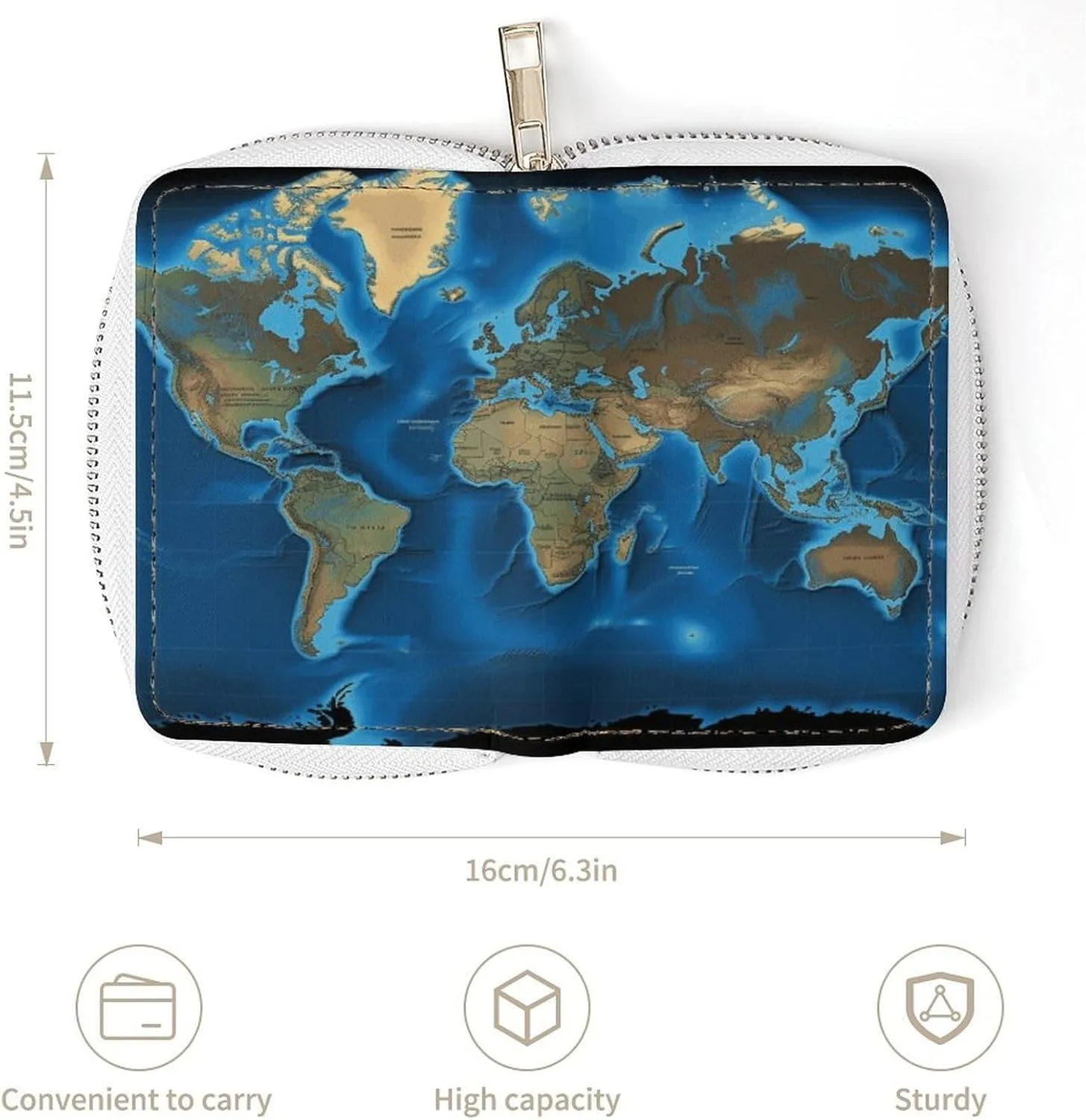 Credit Card Wallet,World Map Card Cases Holder Credit Card Holder Wallet with Card Slots Coin Cash Zipper Purse Case Wallet