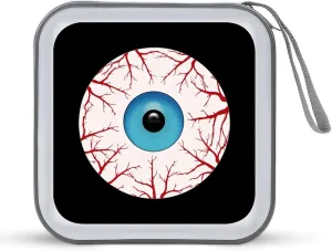 Creepy Bloodshot Eyeball Fashion CD Case Wallet Portable DVD Holder Organizer Box for Home Travel Car