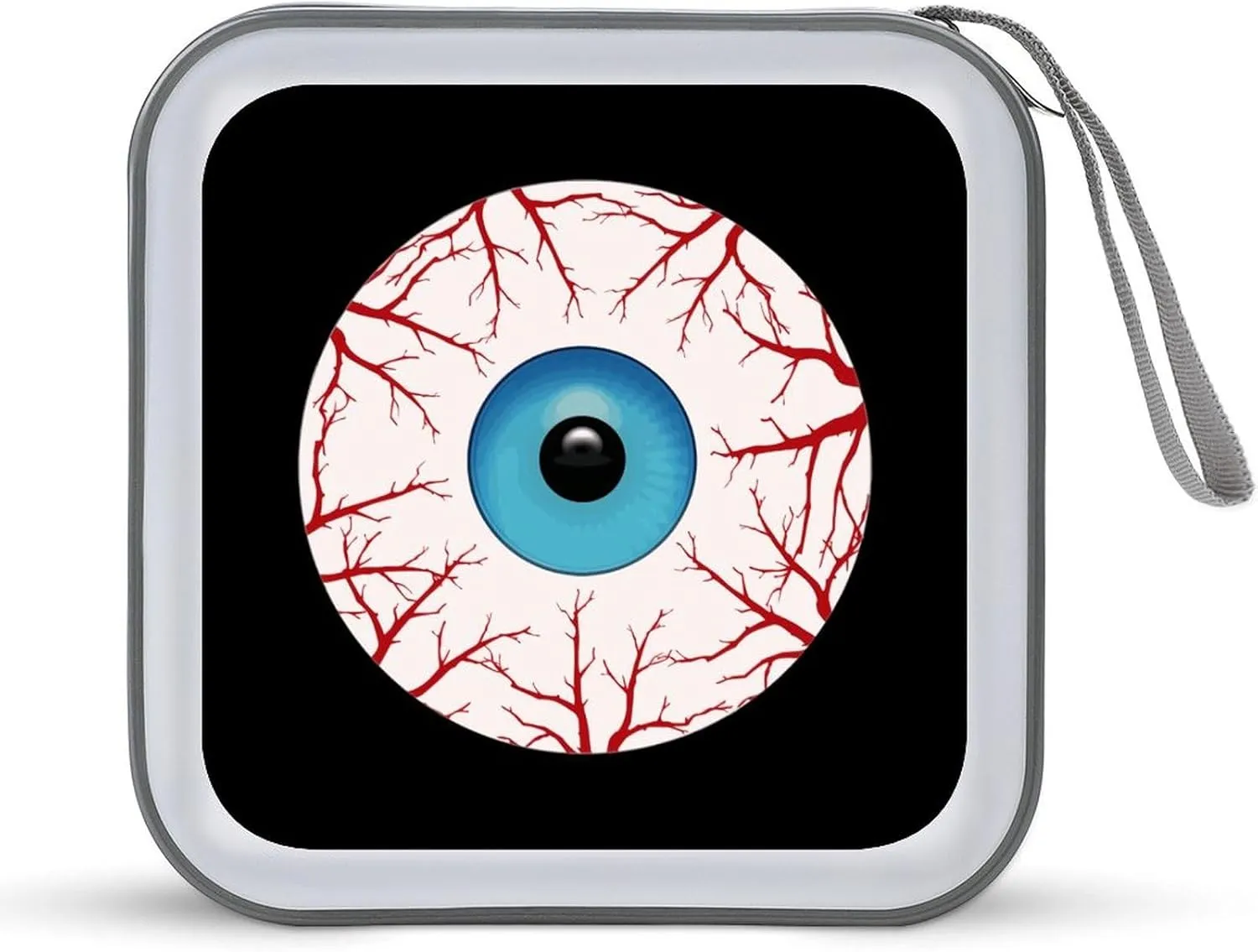 Creepy Bloodshot Eyeball Fashion CD Case Wallet Portable DVD Holder Organizer Box for Home Travel Car