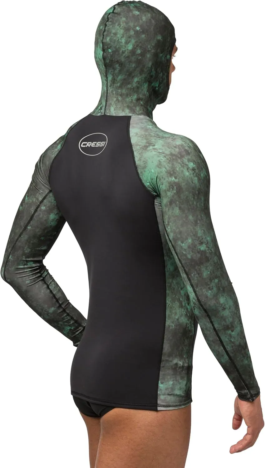 Cressi Adult Camouflage Hooded Rash Guard - Neoprene Padded Chest | Cobia: get the Hunter equipment