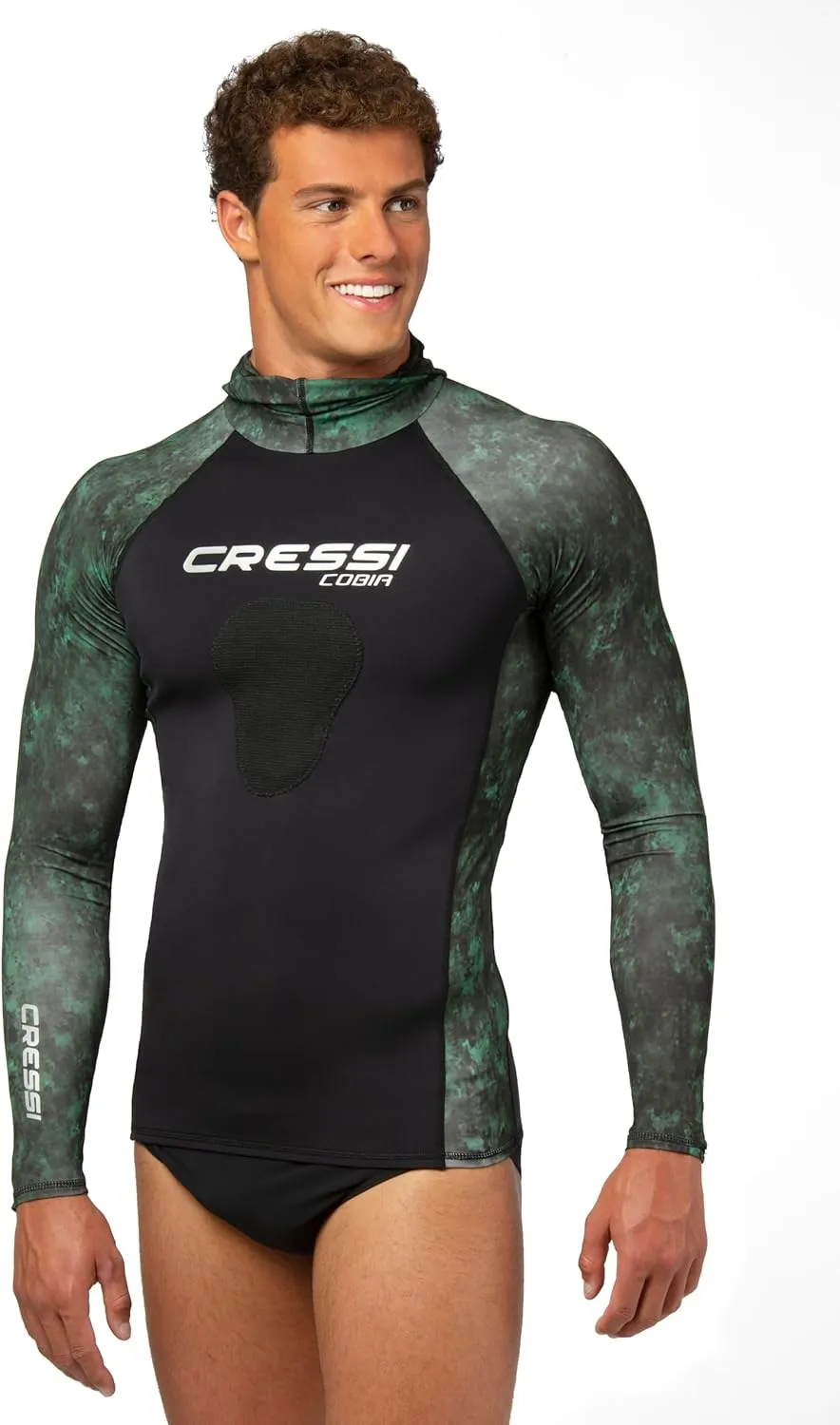 Cressi Adult Camouflage Hooded Rash Guard - Neoprene Padded Chest | Cobia: get the Hunter equipment