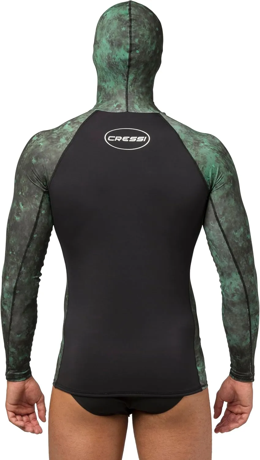 Cressi Adult Camouflage Hooded Rash Guard - Neoprene Padded Chest | Cobia: get the Hunter equipment