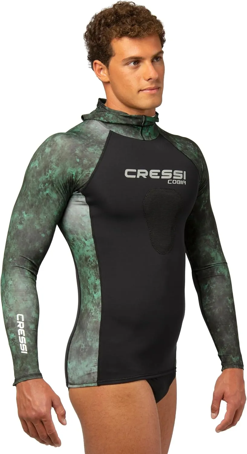 Cressi Adult Camouflage Hooded Rash Guard - Neoprene Padded Chest | Cobia: get the Hunter equipment