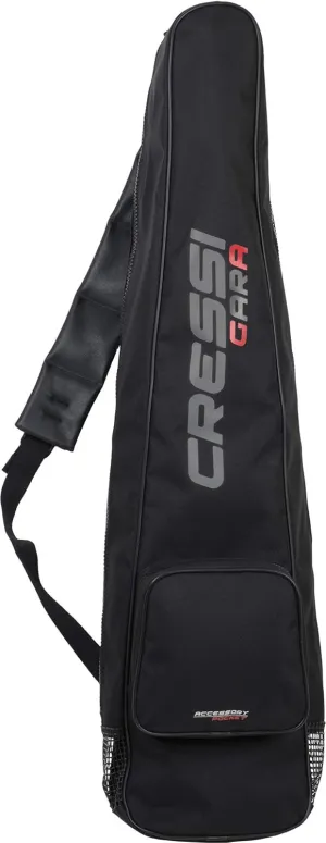 Cressi Roomy bag for Freediving Fins - Strong Resistant Material - Front Pocket - Adjustable Shoulder Strap - Zipper Closure - Designed in Italy,Black