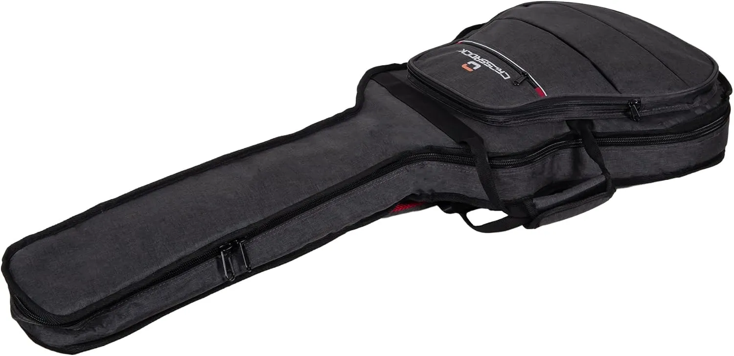 Crossrock 10mm Padded Backpack Gig Bag for 16” Archtop, Hollow-Body & Jazz Electric Guitars – Fits Gretsch Electromatic, Ibanez Hollow-Body (CRSG107JA16DG)