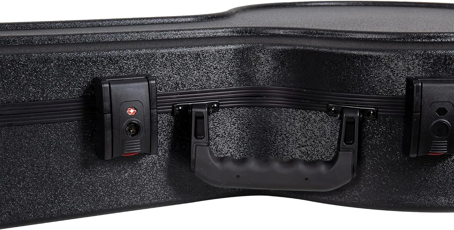 Crossrock ABS Flight Case for 5-String Resonator Banjos | Black Scratch-Resistant Shell, TSA Lock, Forest Green Velvet Interior – Fits Deering, Washburn B9​