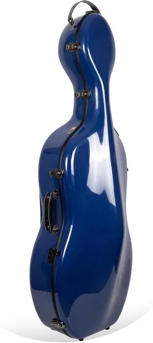 Crossrock Fiberglass Cello Case with Wheels - Fits 4/4 Full Size Cello - Includes Padded Music Pouch, 3 Handles, Removable Shoulder Straps- Navy Blue (CRF2020CEFNVBL)