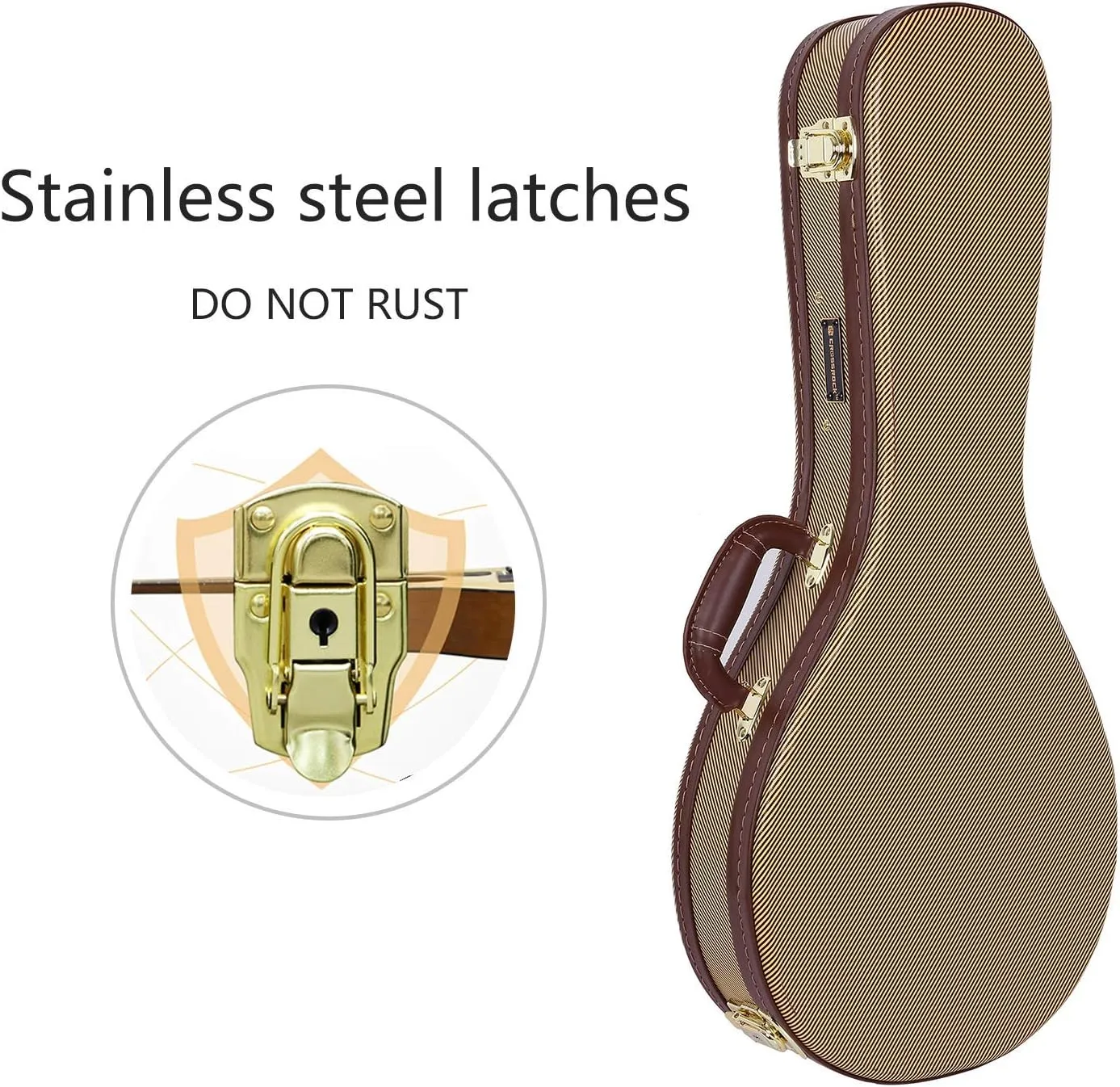 Crossrock Hard Shell Case for A-Style Mandolin in Vinyl Tweed(CRW620MATW)