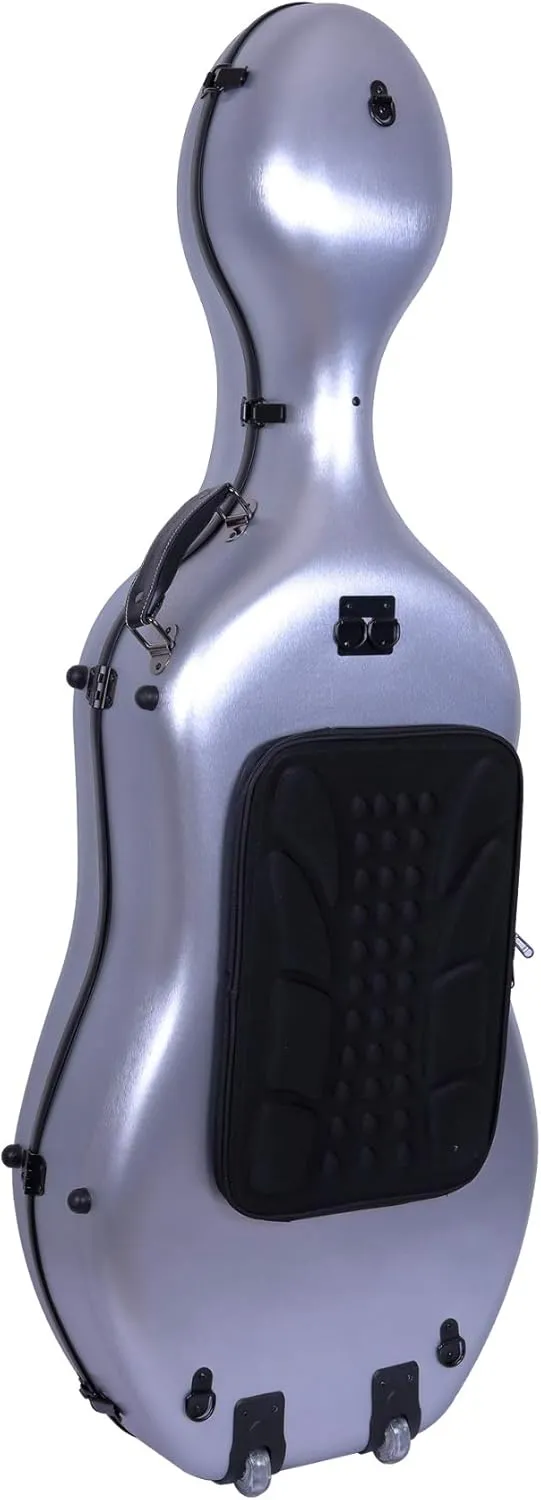 Crossrock Poly Carbon Composite Cello Case, for 3/4 Size Cello with backpack and wheels in Champagne(CRF1000CETCHHT)