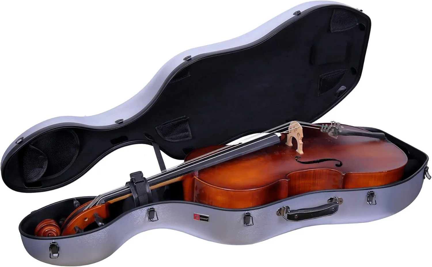 Crossrock Poly Carbon Composite Cello Case, for 3/4 Size Cello with backpack and wheels in Champagne(CRF1000CETCHHT)