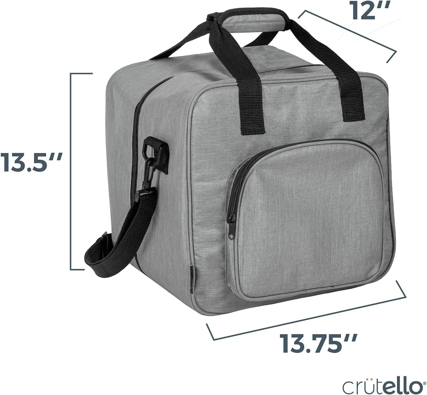 Crutello Sewing Machine Case - Universal Carrying Bag with Storage Pockets Compatible with Serger, Brother Sewing Machines, Measuring 13.75" x 12" x 13.5"