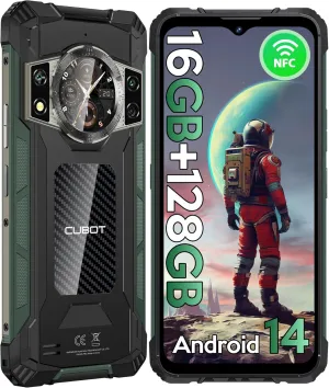 CUBOT KingKong ACE2 Rugged Phone Unlocked, 16GB RAM 128GB ROM/TF 1TB Cell Phone, 6.56'' 90Hz 1.32''Dual Screen, 5100mAh Battery Smartphone, 48MP Camera, 4G Dual SIM Android14 Phone, IP68/IP69K/NFC/GPS