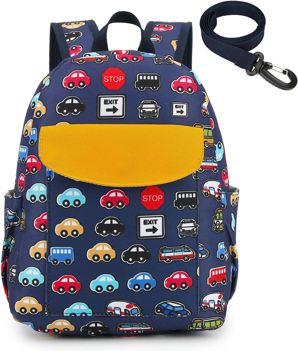 Cute Zoo Little 2d Backpack Kid Backpacks for Girls and Boys Toddler Backpack Waterproof Preschool Safety Harness Leash(DeepBlue Bus)