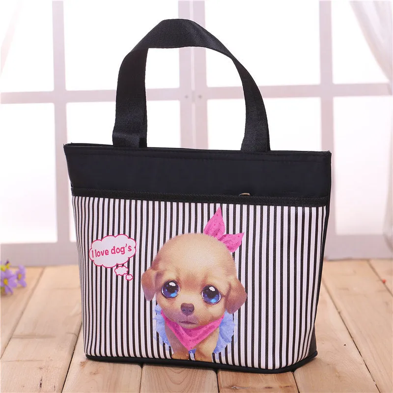 Cuteness Overload Large Zip Totes