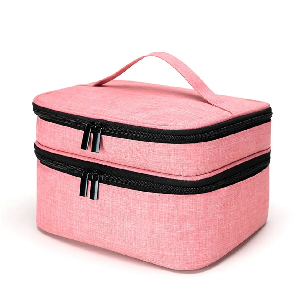 Cyflymder new Nail Polish Storage Cosmetic Bag Portable Organizer Carry Case 30 Bottles Essential Oil Bag bolsa de almacenamiento