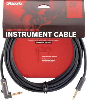 D'Addario Accessories Cable, Black, 20 feet (PW-AGRA-20)