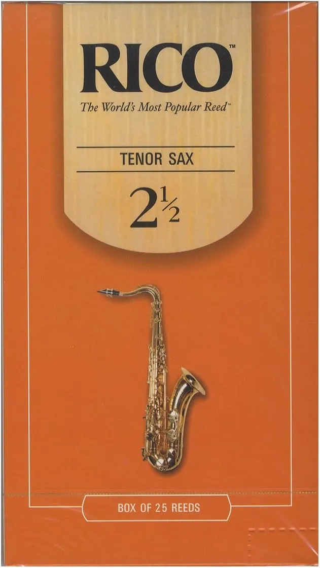 D'Addario Rico Tenor Saxophone Reeds, Strength 2.5 Pack of 25