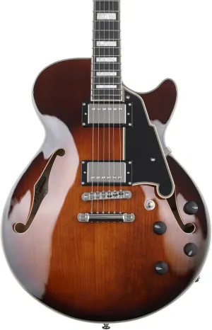 D'Angelico Premier SS Electric Guitar - Brown Burst with Stopbar Tailpiece