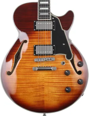 D'Angelico Premier SS Electric Guitar - Dark Iced Tea Burst with Stopbar Tailpiece