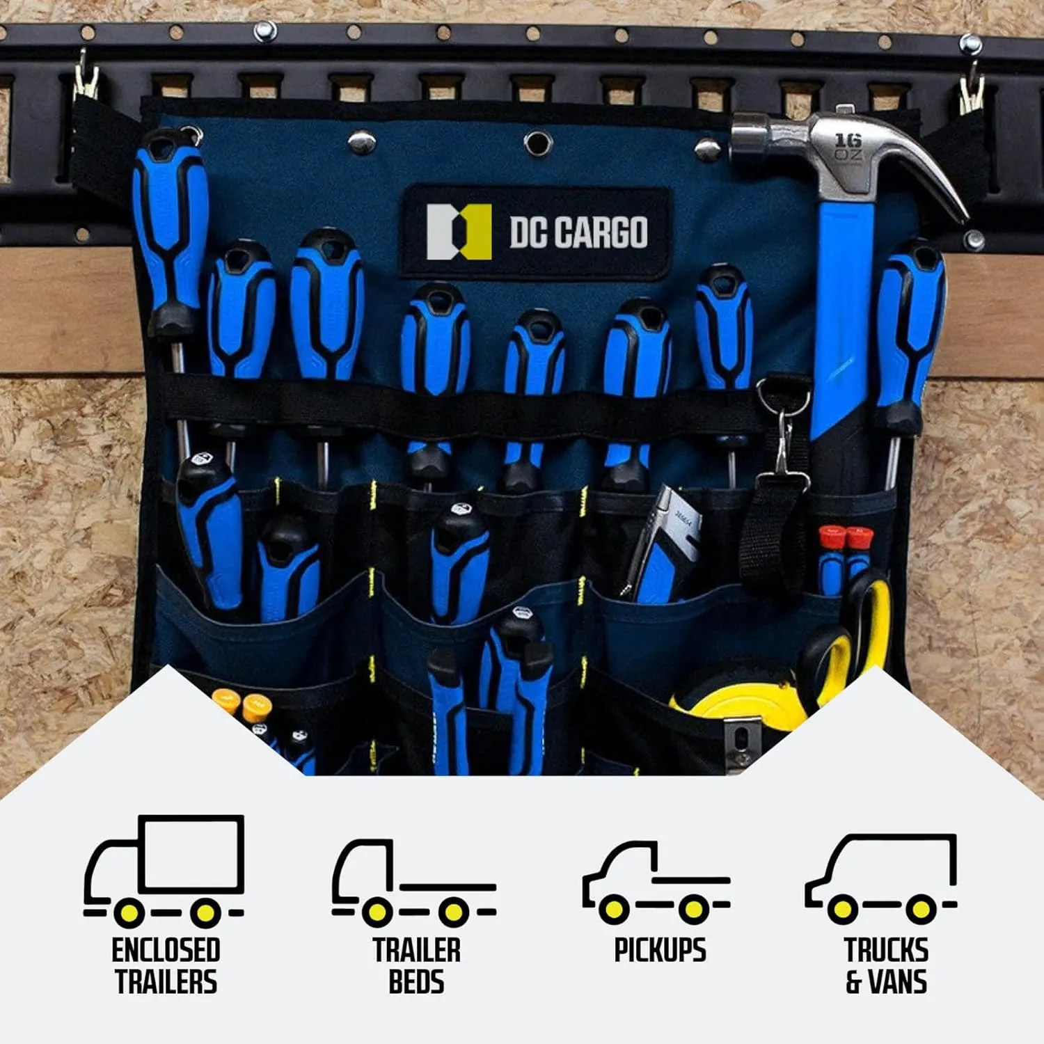 DC Cargo Mall Indoor E Track Tie Down Rail Kit 8' (4 Pack) for Garages, Vans, Trailers, Motorcycle Tie Downs, ATV Mountings - Powder-Coat Black - Secure Cargo & Heavy Loads Up to 2,000 lbs