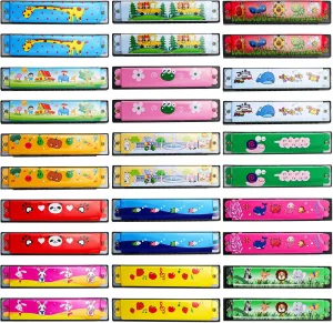 DEAYOU 30 Pcs Harmonica for Kids, Cartoon Harmonica with Double Row of 16 Holes, Musical Instrument Toy for Toddler, Beginners, Adult, Goodie Bags, Party Favors, Birthday, Gifts, 15 Styles