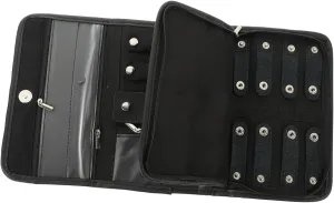DECHOUS Foldable Jewelry Roll Bag Compact Travel Organizer for Necklaces Earrings Bracelets Safe Storage Case Black Multifunctional Jewelry Pouch