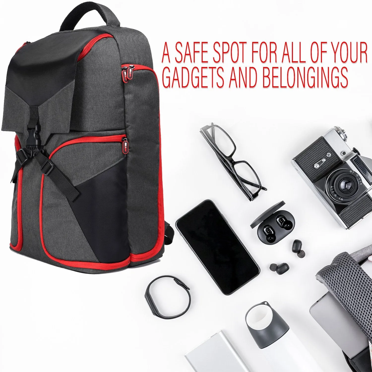 Deco Photo DSLR Photography Camera Backpack with Multiple Laptop/Tablet Slots, Lightweight