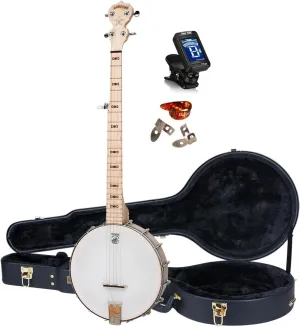 Deering Goodtime Maple Openback Banjo Nickel Hardware with Hard Case Instrument Alley Open Back Combo - Made in the USA