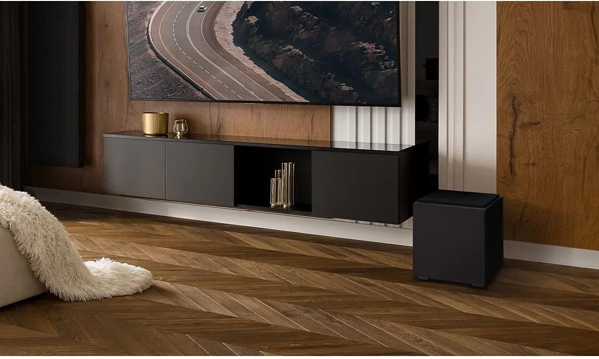 Definitive Technology Descend DN8 8" Subwoofer (2021 Model) - Digitally Optimized for Movies & Music, New 3XR Architecture, 500W Peak Class D Amplifier & (2) Pressure-Coupled 8" Bass Radiators, Black