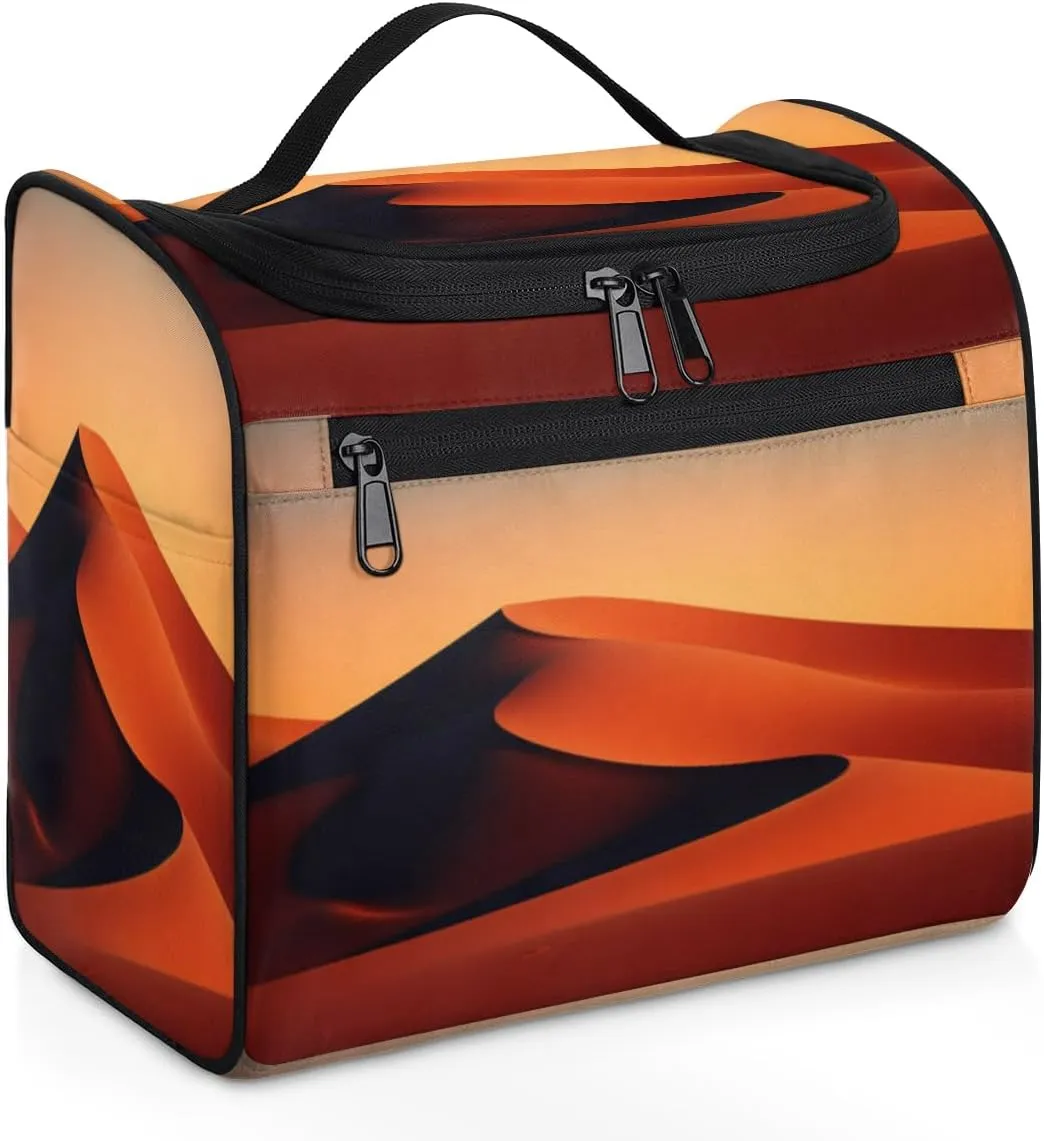 Desert Sunset Hanging Toiletry Bags Travel Makeup Bag Water-resistant Makeup Cosmetic Bag Travel Organizer