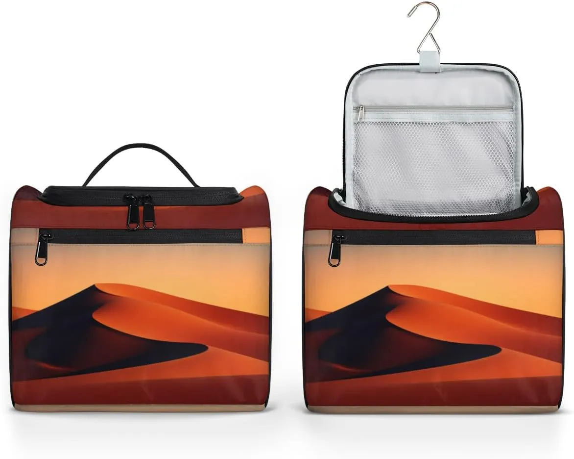 Desert Sunset Hanging Toiletry Bags Travel Makeup Bag Water-resistant Makeup Cosmetic Bag Travel Organizer
