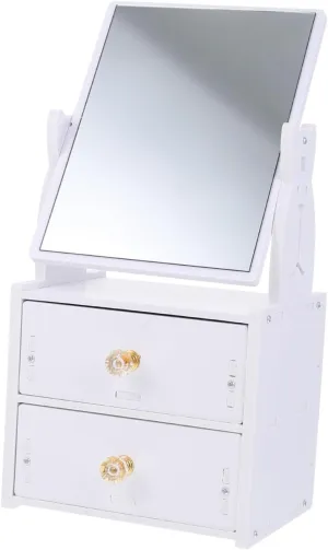 Desktop Cosmetic Mirror Storage Case Elegant Vanity Design for Home Use Sturdy Tabletop Makeup Organizer for Bedrooms Living Rooms and Dressing Tables