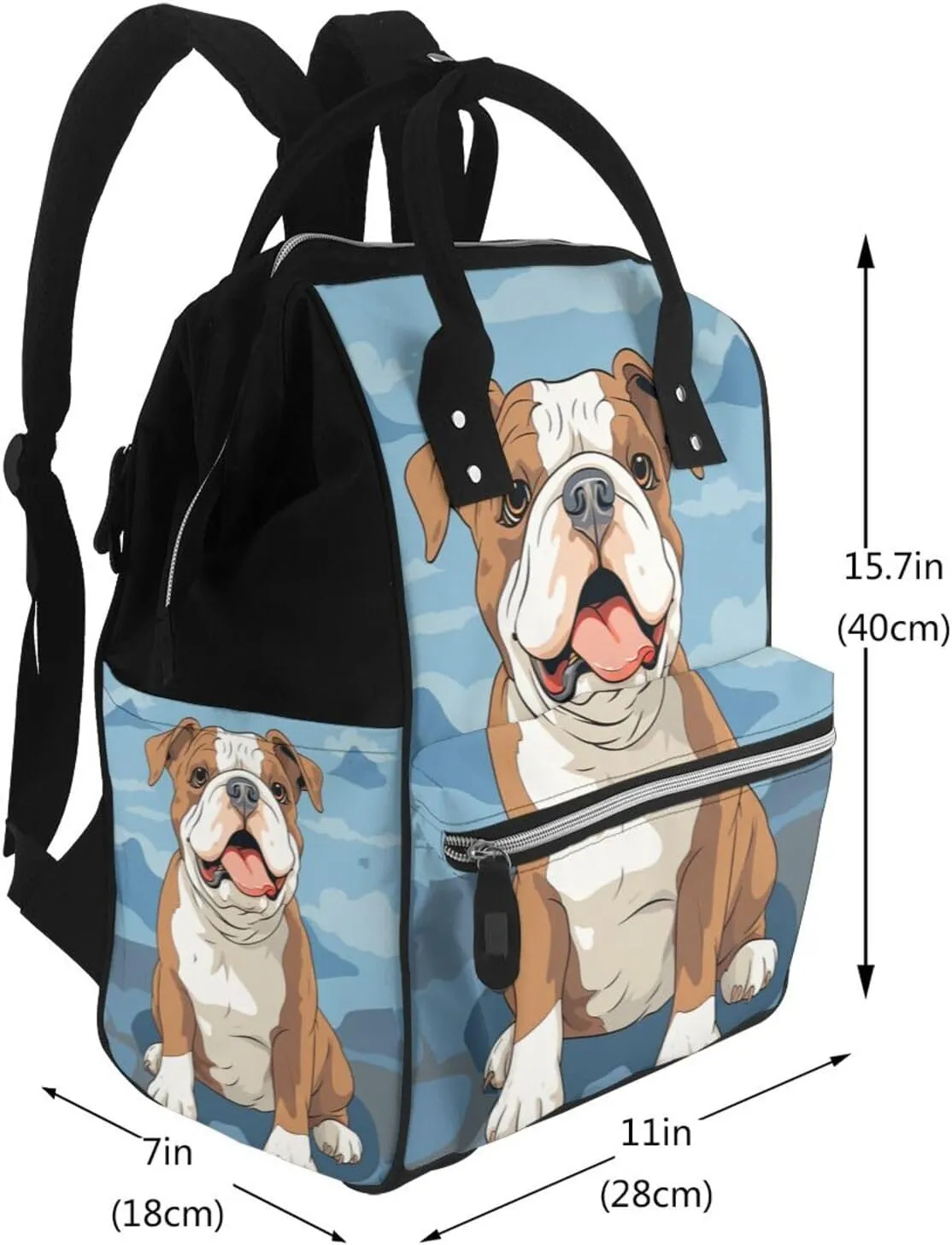 Diaper Bag Backpack bulldog seamless illustration Nappy Backpack Maternity Baby Nappy Bag Changing Bags for Travel