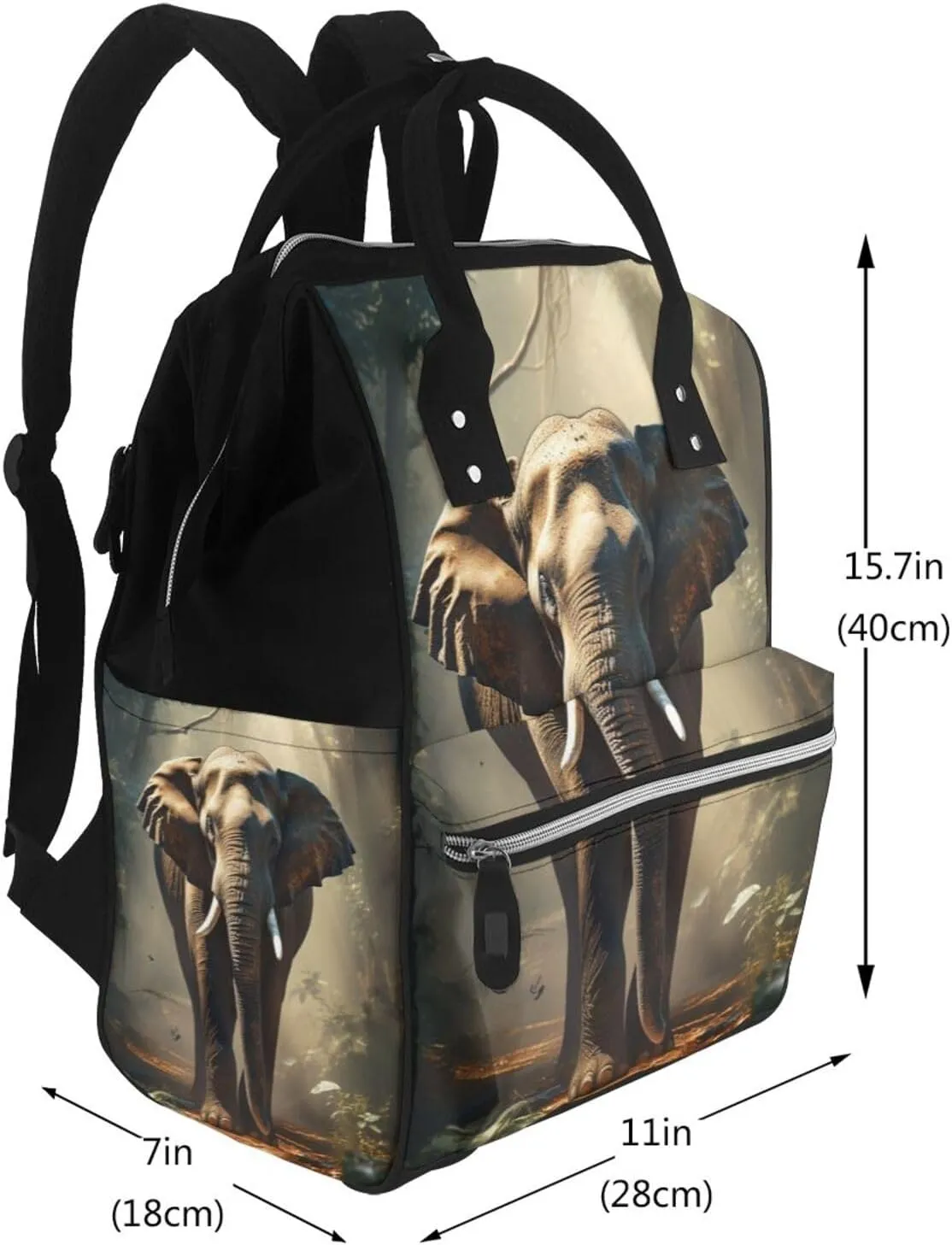 Diaper Bag Backpack Elephant in the Forest Nappy Backpack Maternity Baby Nappy Bag Changing Bags for Travel