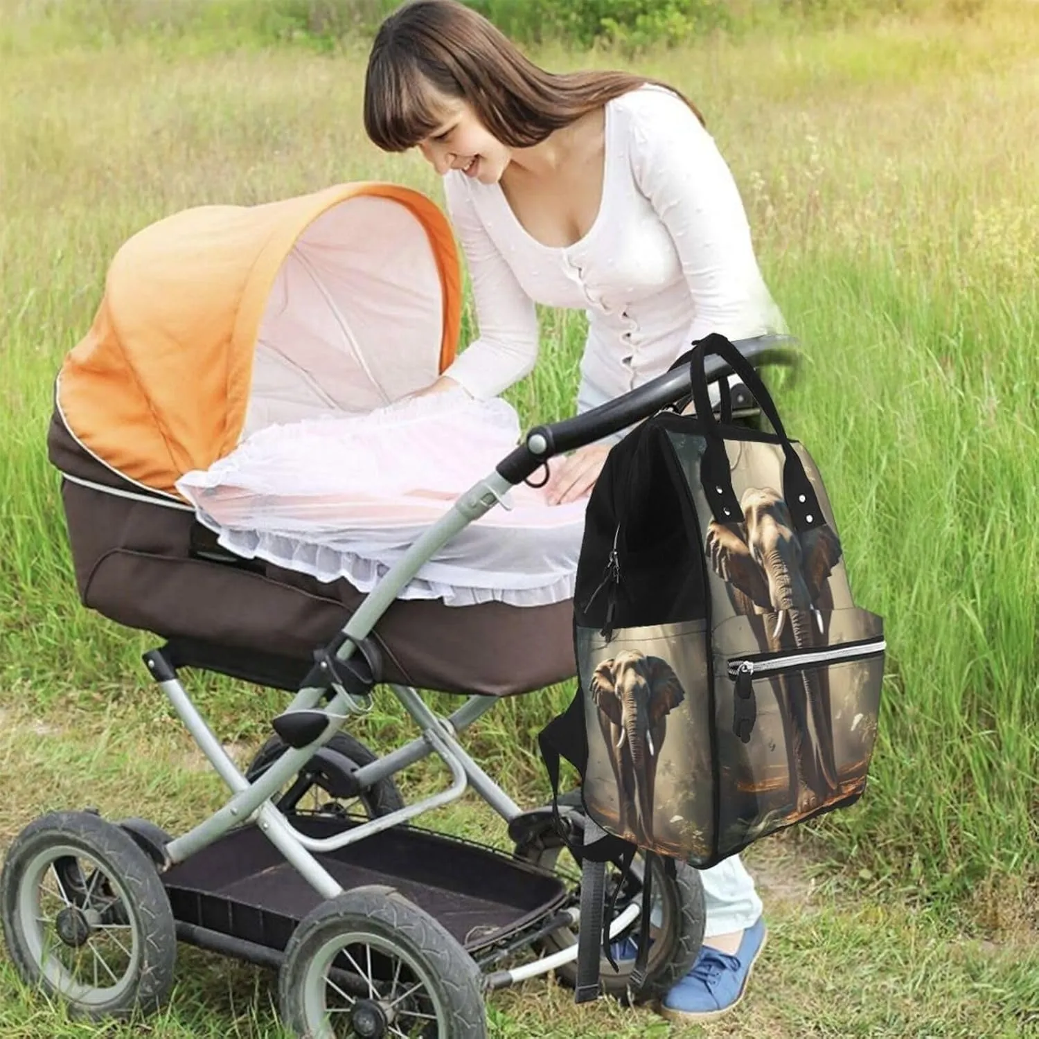 Diaper Bag Backpack Elephant in the Forest Nappy Backpack Maternity Baby Nappy Bag Changing Bags for Travel
